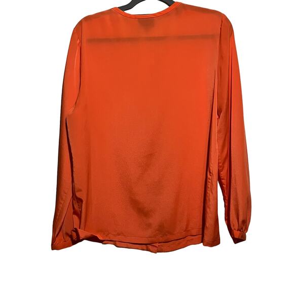 Pendleton Blouse Women's Size 14 Orange Swifty Button Front Long Sleeve - Picture 3 of 6